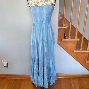Elan Light Blue Strapless Maxi Dress